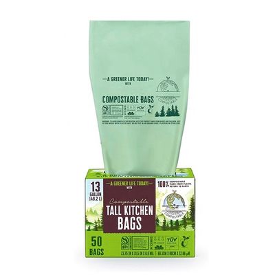 अच्छी कीमत थोक टिकाऊ 100% बायोडिग्रेडेबल मकई स्टार्च कस्टम मुद्रित उच्च रसोई कम्पोस्टेबल कचरा बिन खाद्य स्क्रैप के लिए लाइनर बैग ऑनलाइन